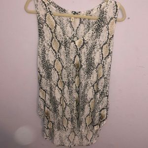High low snakeskin tank top
